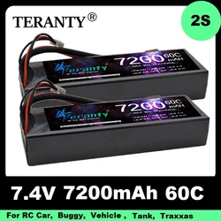 Teranty 2S Lipo 7.4V 7200mah 60C 2 s1p RC Lipo custodia rigida per RC 1/10 Stampede Car Truck XT60 XT90 Tamiya TRX Connector