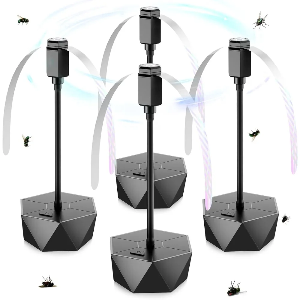 

Голографический вентилятор от мух для стола, на открытом воздухе, в помещении, для кухни, барбекю, вечеринки, пикника, ресторана, противолетающий вентилятор с лопастями, 4 шт.