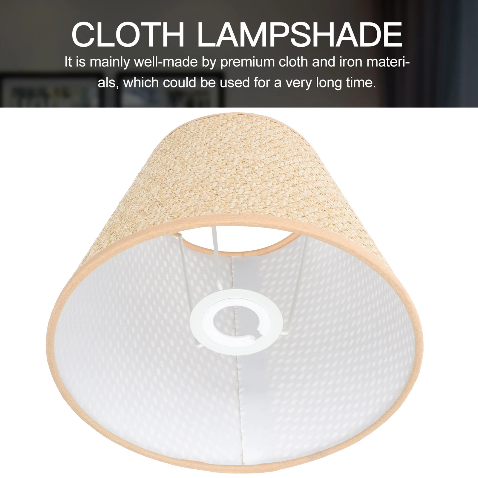 

Sturdy Iron Bracket Weaving Lampshade Desktop Light Cover For Bedroom Study Hotel Replacement Tabletop Lamp Shade
