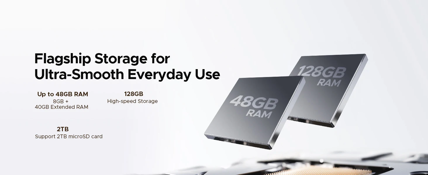 DOOGEE Blade10 Power Rugged Phone Gemini AI 6.6" Display 10300mAh Battery 48GB RAM(8+40) 128GB ROM Android 16 SmartPhone