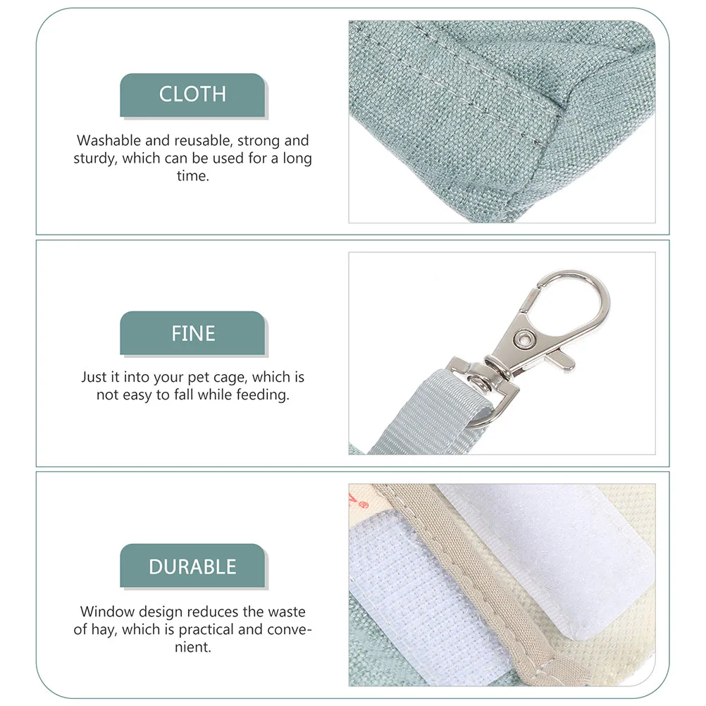 

2Pcs Guinea Hay Feeder Cloth Bag Rabbit Cage Pet Holder Washable Cage Hanging Hay Container Reusable Storage Container Pet