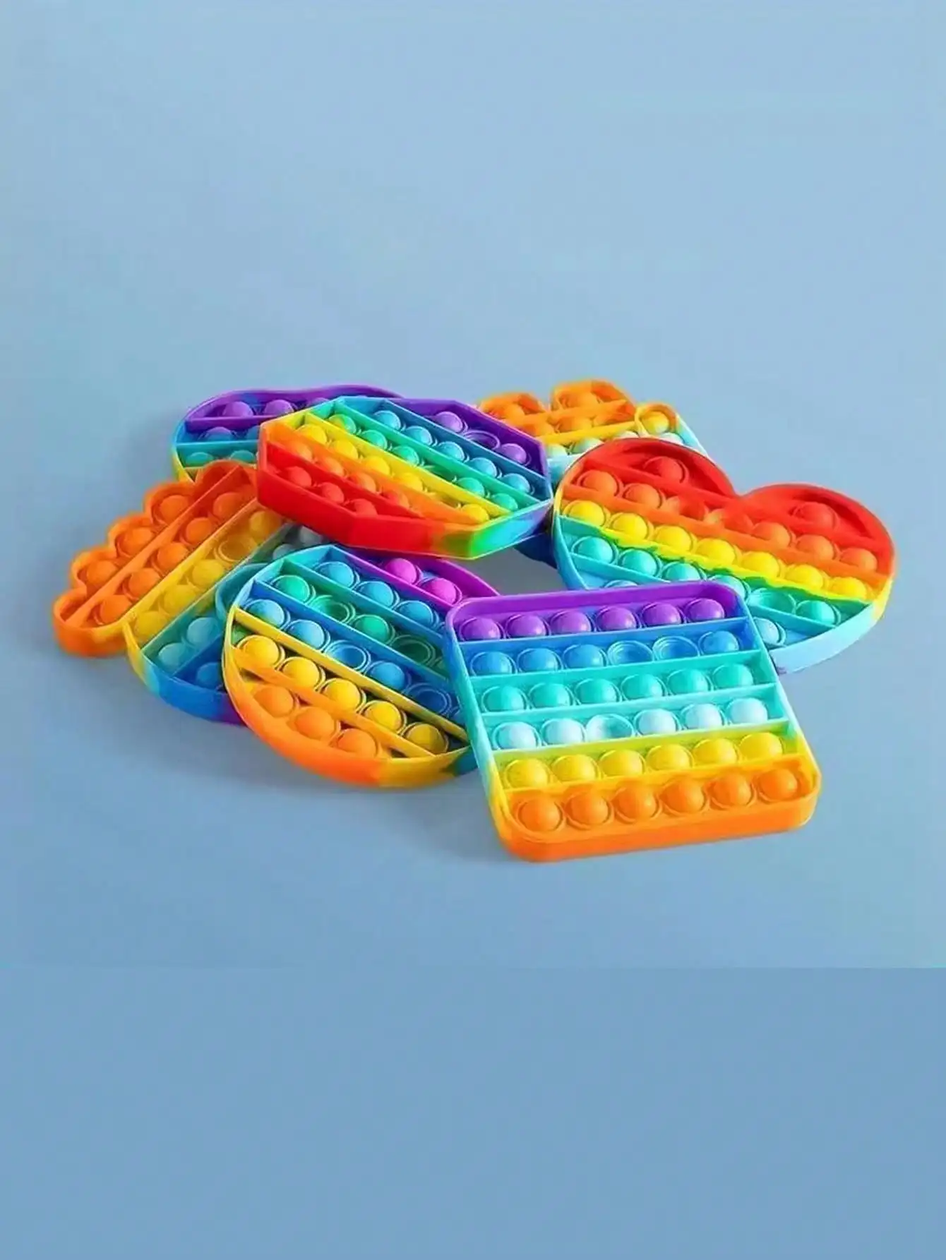 

1 шт./4 шт. силиконовая сенсорная игрушка Push Bubble Pop Fidget, круг красочный Push It Popping (кругленный/квадратный/укутник/в форме сердца)