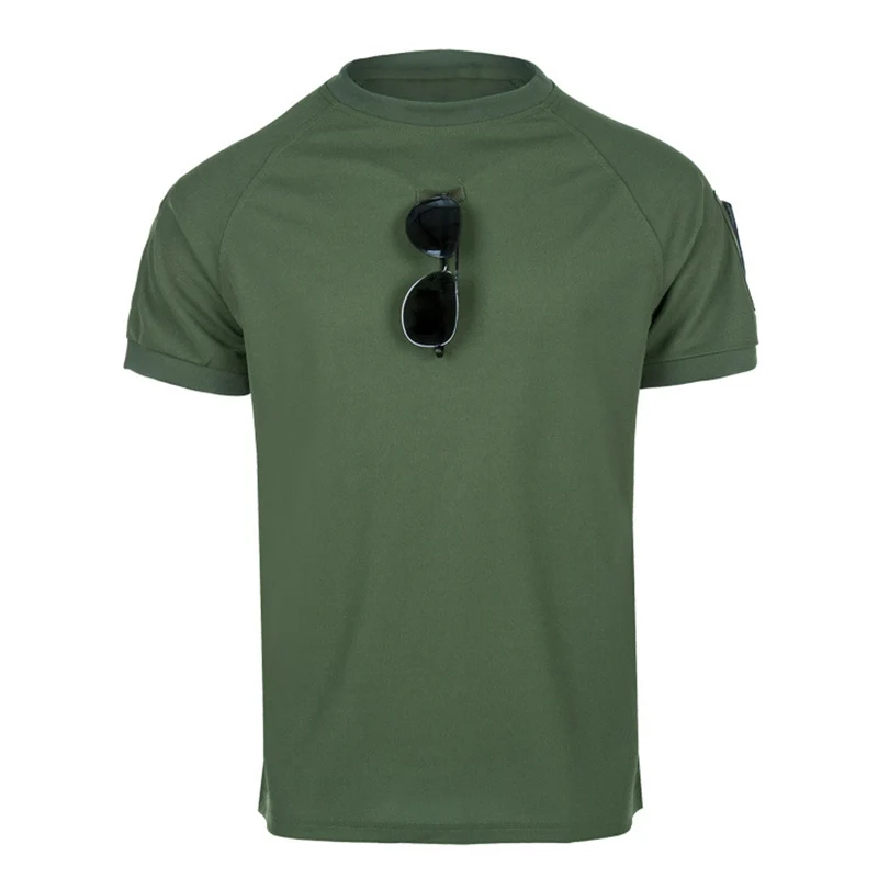 O-Neck Shirts Men Summer Quick Dry Men\'s Short Sleeve T-shirts Military Tactical Tops Breathable Elastic New Male Tees Clothes