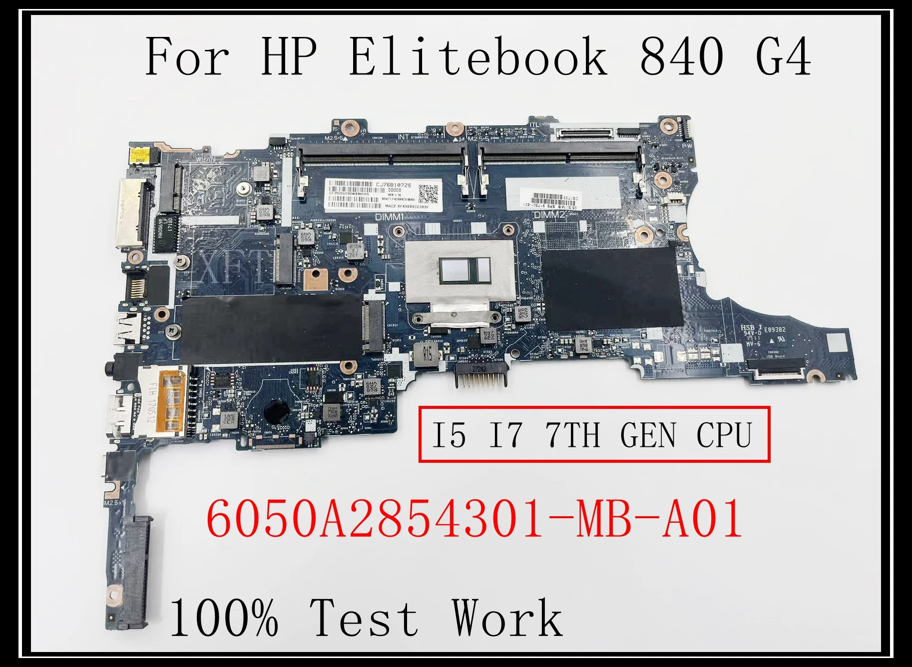 For HP Elitebook 840 G4 850 G4 Laptop Motherboard Mainboard with I5 I7 7th Gen CPU UMA 6050A2854301-MB-A01 DDR4 100% Test Work