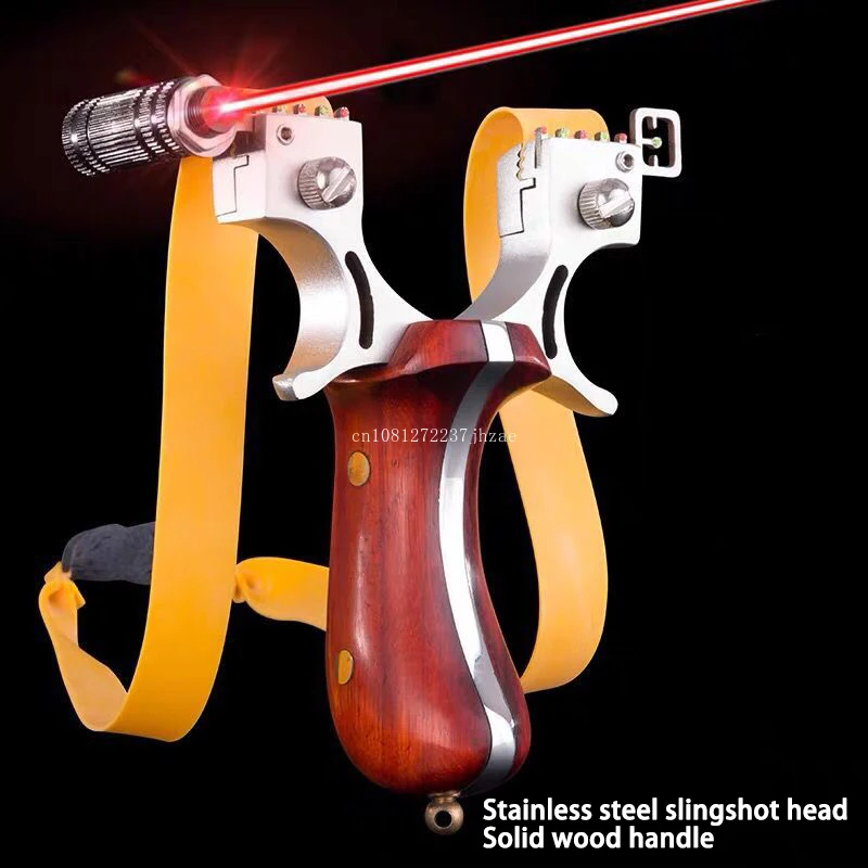 

Solid Wood Laser Slingshot 304 Stainless Steel Slingshots Head Comfortable Grip Screw Slingsshot High Precision Sling Catapult