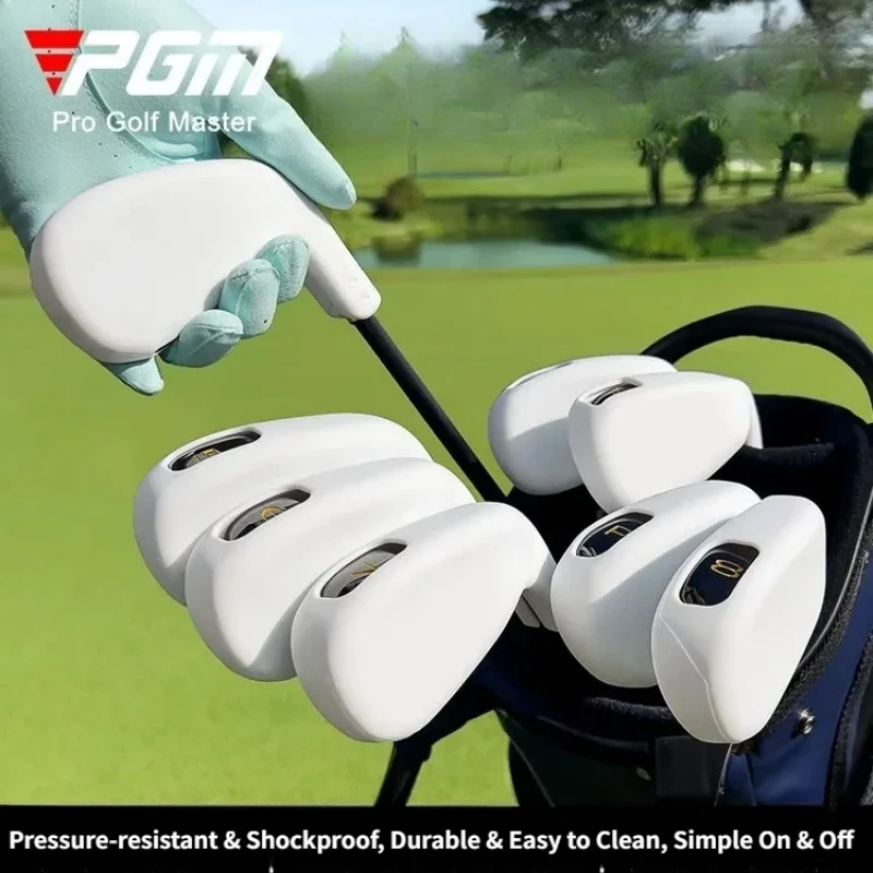 PGM Silicone Golf Iron Headcovers Skin Friendly Wear Resistant Wedge Protective Club Head Covers Outdoor GolfTrainingAccessories