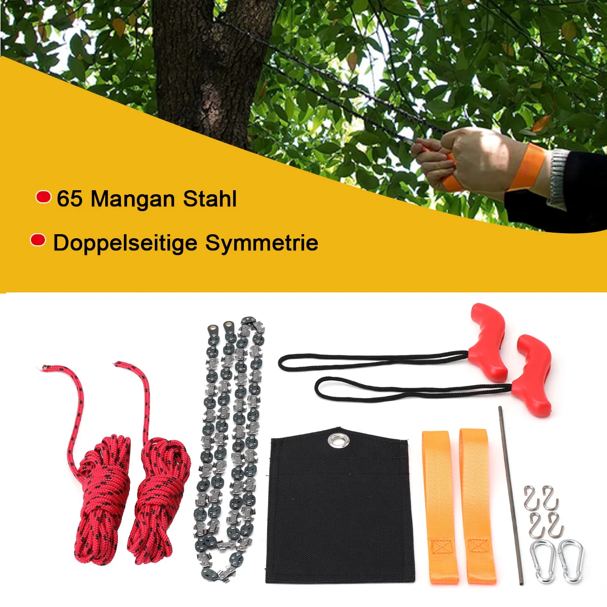 Tragbare Zugsäge 48 Zoll Handgeführte Drahtsäge Outdoor Survival Handkettensäge Multifunktions-Taschenkettensäge – Detail 3