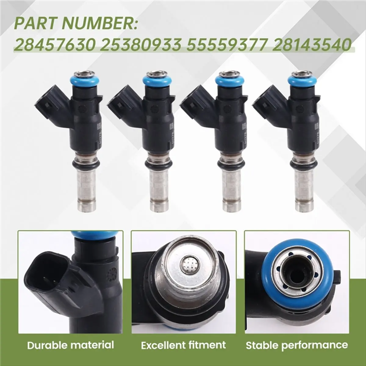 #56I Automotive Parts & Accessories,6pcs Car Fuel Injector Nozzle for Chevy Hyundai Accent Vauxhall Astra (Black & Silver)