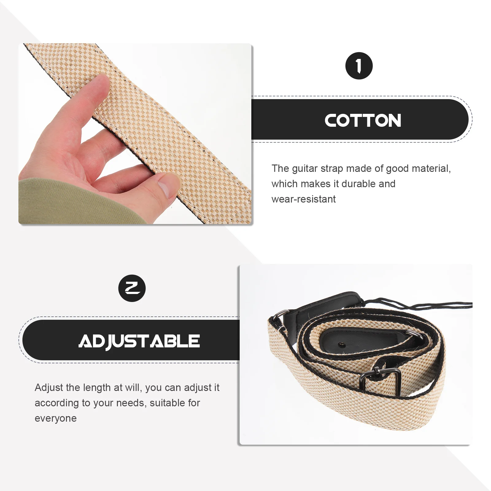 

Guitar Strap Adjustable Wear-Resistant Replacement Belt For Folk Electric Guitar Durable Shoulder Strap Accessory Gift For