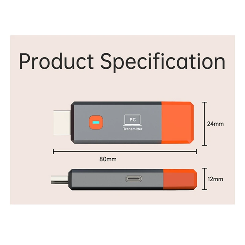 1080P Wireless -Compatible Extender Video Transmitter Receiver Adapter TV Stick Dongle For Camera PC To Monitor