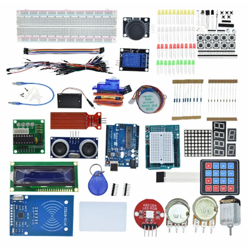 Starter Kit for Arduino Uno R3 - Uno R3 Breadboard and holder Step Motor / Servo /1602 LCD / jumper Wire/ UNO R3