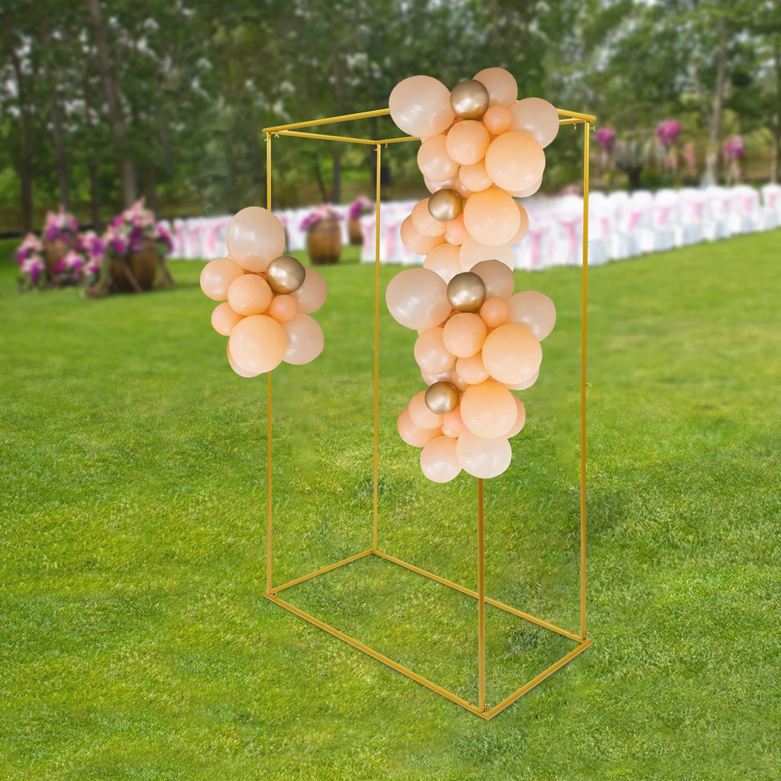 Support à fleurs doré démontable, gain de place pour le rangement et la portabilité, idéal pour les mariages et les cérémonies