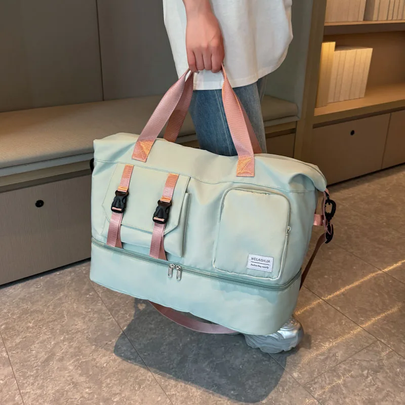 Mala de viagem para mulheres, Sacos Weekender, Ginásio Overnight, Sacola de transporte com bolso molhado, Trabalho e entrega da mãe do hospital