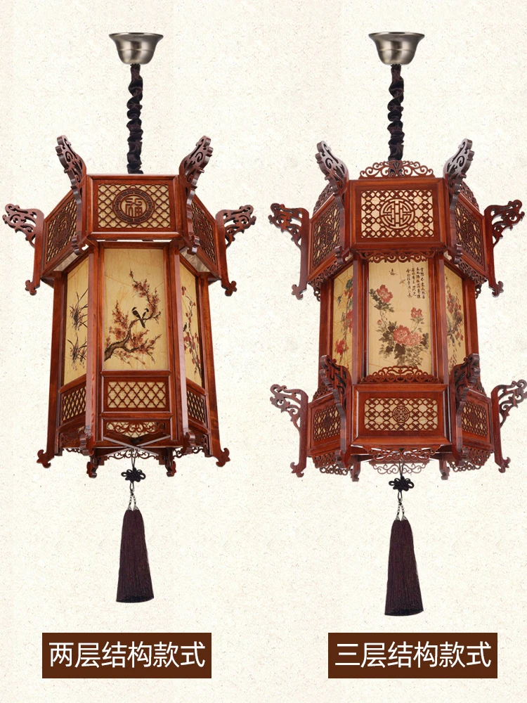 

Дворцовый фонарь из цельного дерева в китайском стиле, антикварный уличный балкон, люстра в китайском стиле, вилла на новоселье