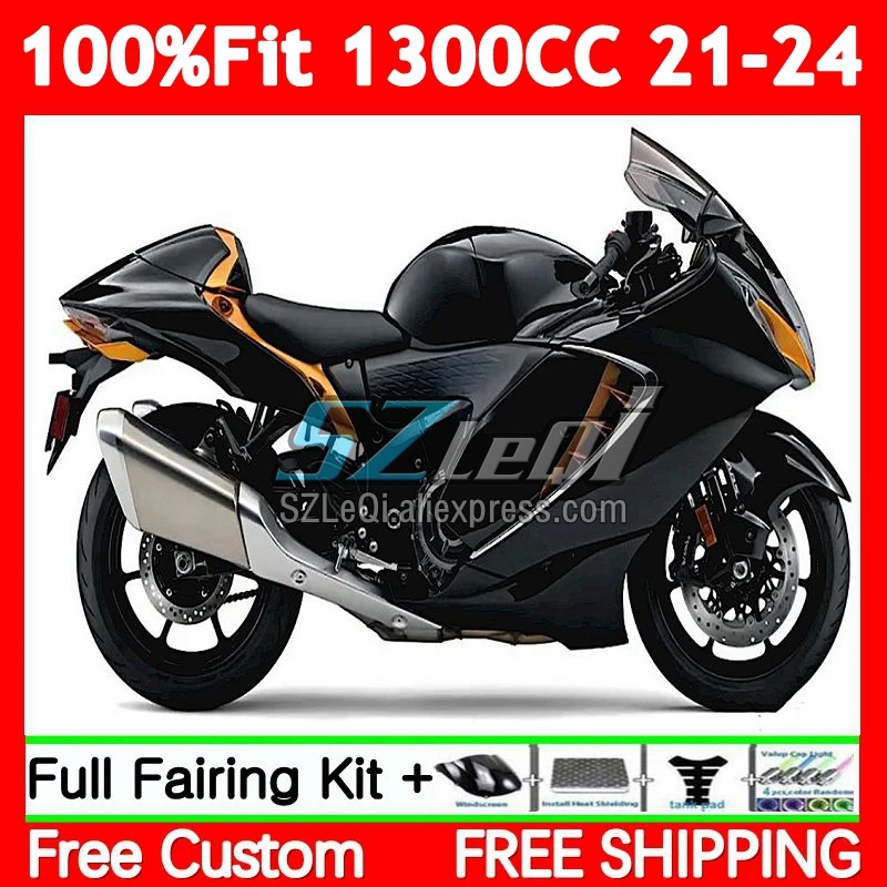 Glossy Black Injection Bodys For SUZUKI Hayabusa GSXR 1300 CC GSXR-1300 21 22 23 24 0No.0 GSXR1300 2021 2022 2023 2024 Fairing