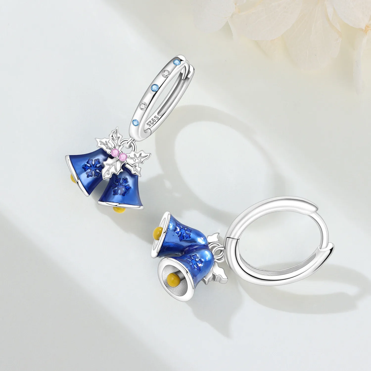 MISEFF S925 Sterling Silver Blue Bell Earring Green Lily of the Valley Earrings Original Versatile Fashion Jewelry Birthday Gift
