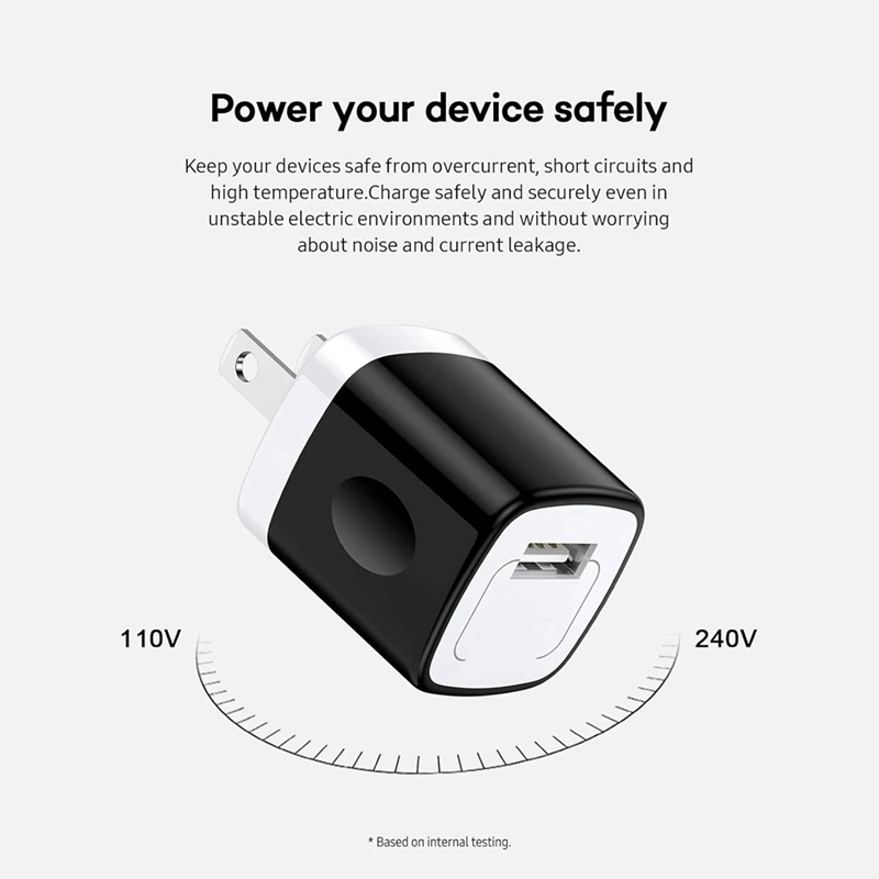 DT98 10 Pack USB Wall Block Single Port 5V/1A US Plug Power Adapter for Home Travel