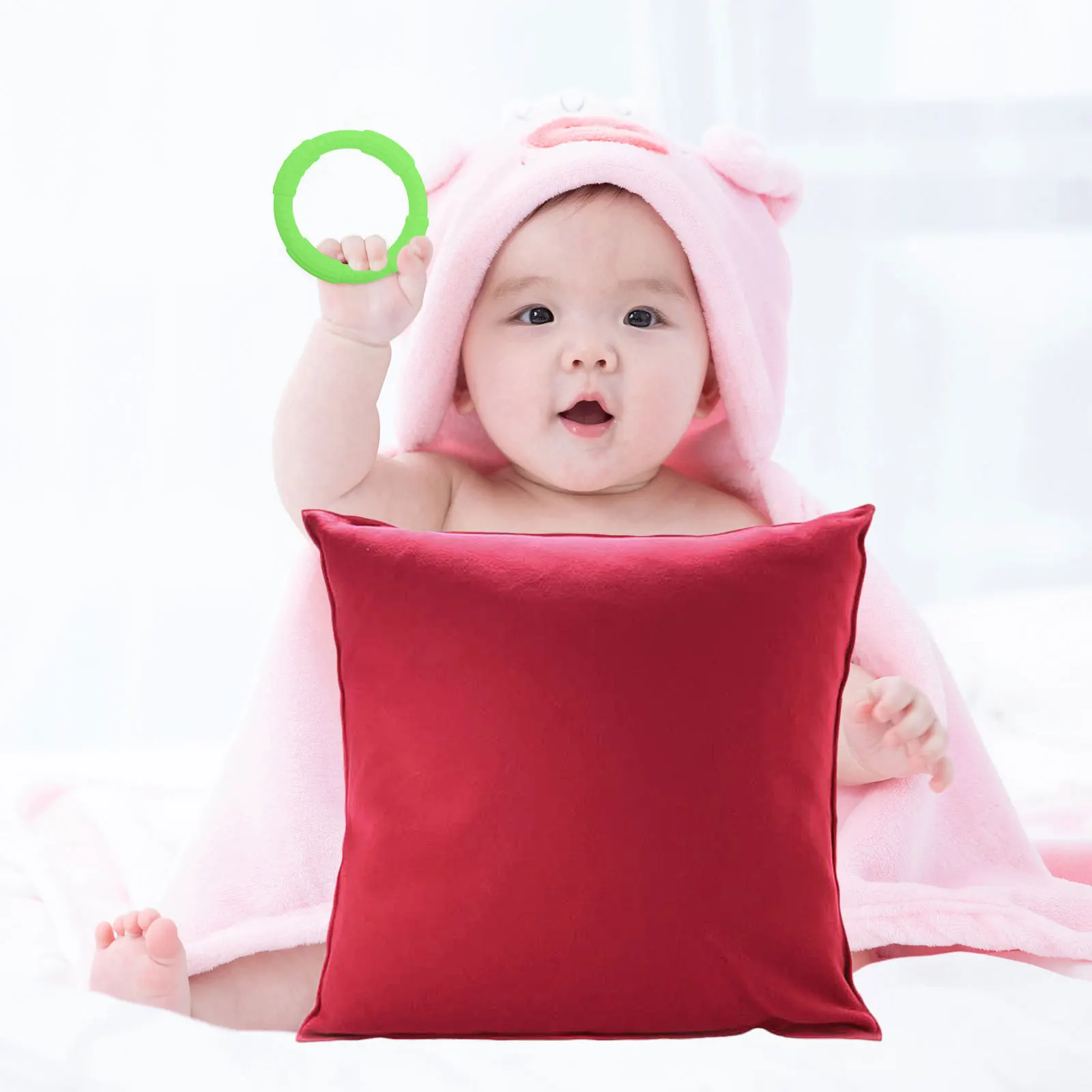 

1 pc Baby Silicone Bracelet Teether Round Cartoon Lightweight Infant Molar Soother Smooth Edge Toddler Chewing