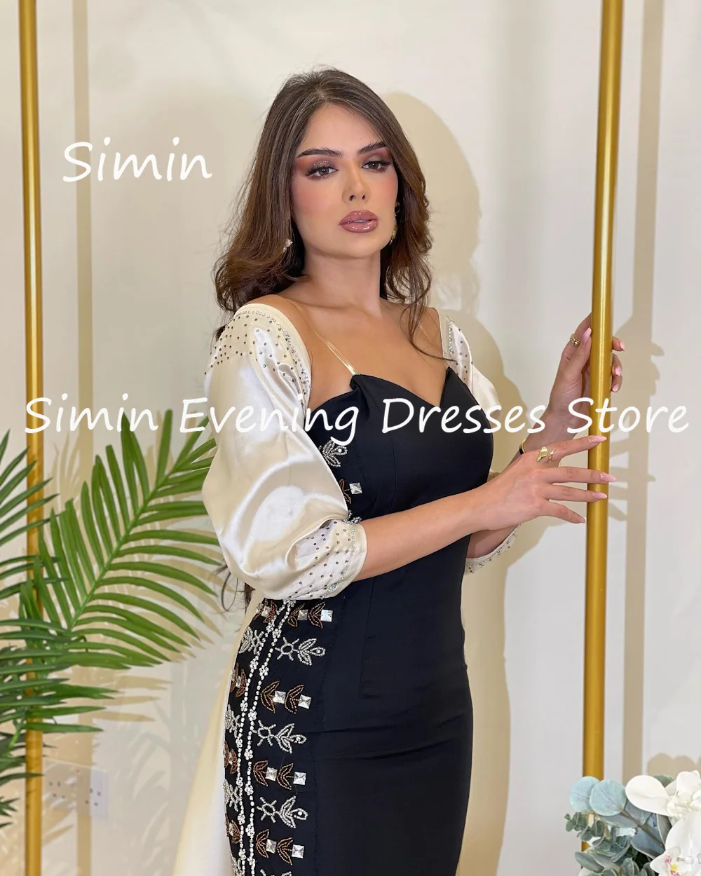 Simin Satin Mermaid Off-the-shoulder Arab Formal Prom Gown Ankle-length Saudi Evening Elegant Party dresses for women 2023