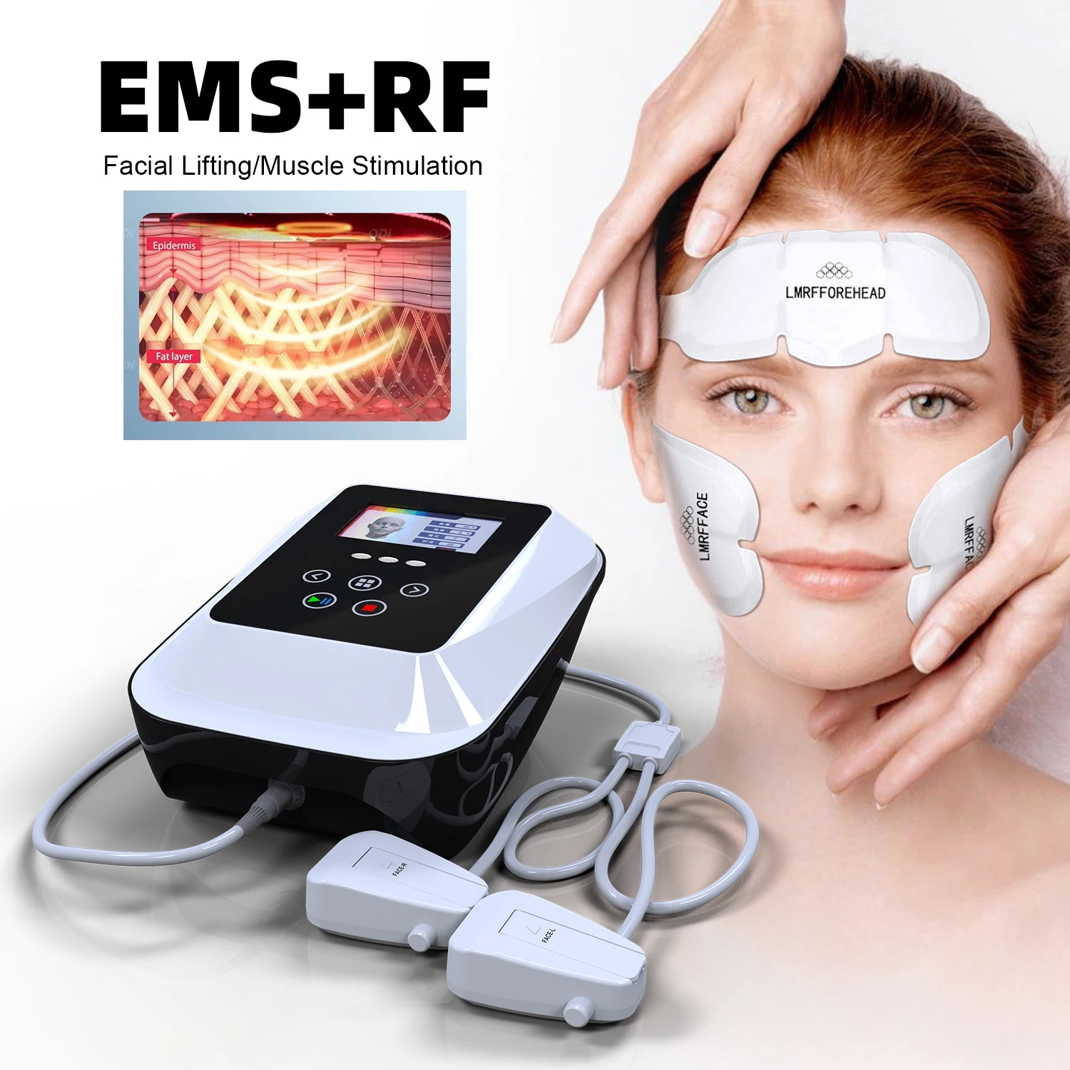 Portable Mini PE Face EMS Facial Massage Wrinkle Removal Machine RF Face Eyelid Electromagnetic Patches Muscle Building Y Facial