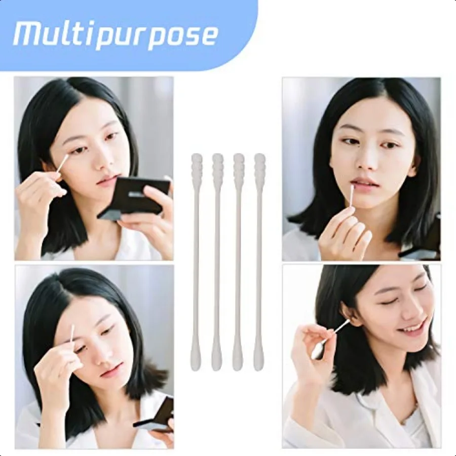 400pcs Organic Cotton Swabs for Infant Baby kid Adult RoundSpiral Head Qtip for Baby Ear se Clean 100 Cotton Double Tipped Pape