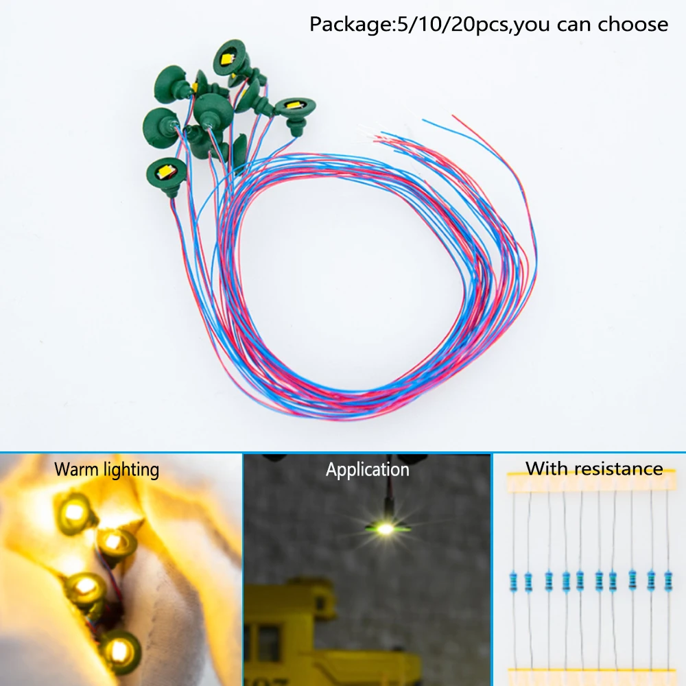 Dia 6mm Mini Wall Lamp Model Led Lights For Making Sand Table Building Indoor Scene Layout Materials Diorama Kits 5/10/20Pcs