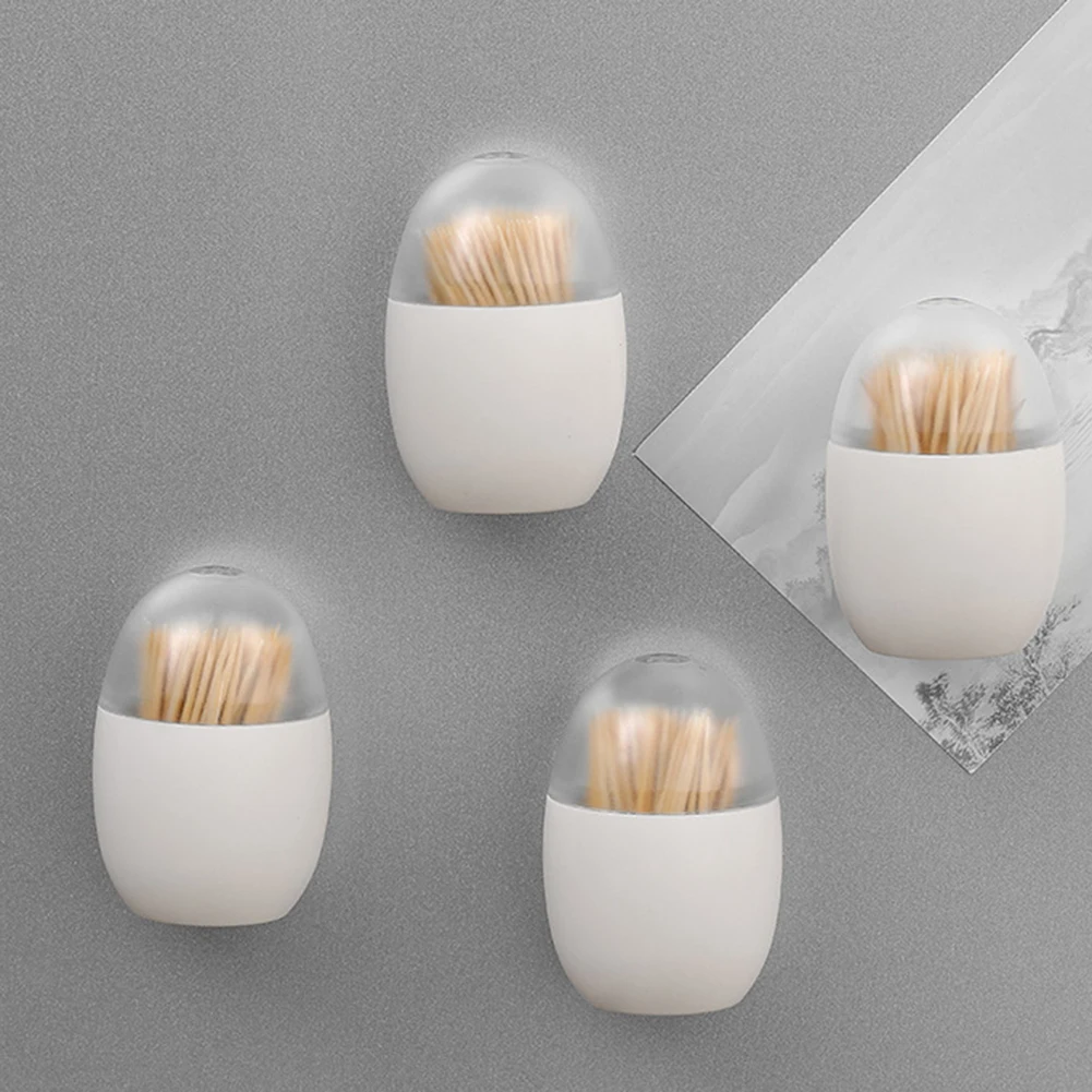 

Egg Magnet Toothpick Box Kitchen Restaurant Toothpick Storage Container Nordic Portable Toothpick Jar Refrigerator Sticker Decor