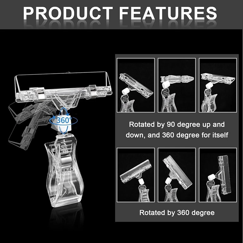 (NEW) 30PCS Clear Sign Clips Plastic Rotatable -Clip Sign Holder Stand For Merchandise Display, Sign Holder Clips
