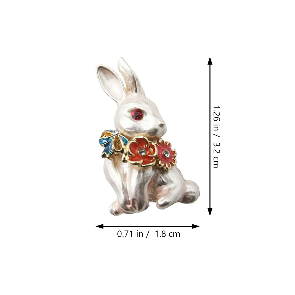 2Pcs Bunny Brooch Lapel Pin Metal Rabbit Brooch Pins Safe Locking Closure for Clothes Hats Scarves Decorative Fashion Pins