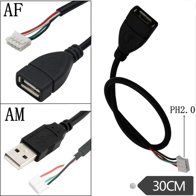 

USB to 4P PH2.0 cable, 4P PH2.0 Female to USB 2.0 Female/ Male Cable USB to Dupont 4 pin Data Cable 30cm