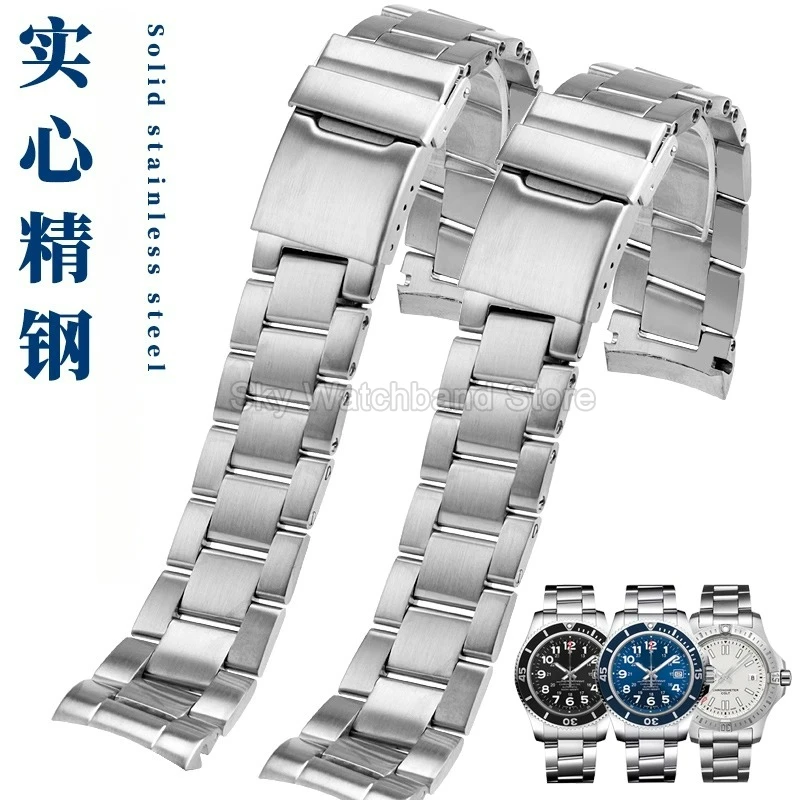 Original Curved Interface Exquisite Stainless Steel Watch Bracelet for Breitling Superocean Challenger Avengers Watchband 22mm