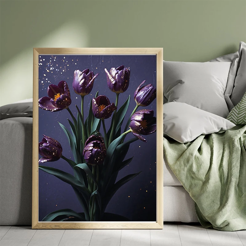 Colorful Flower Artwork Posters Roses Orchid Tulip Prints Canvas Printing Modern Wall Art Picture for Living Room Home Decor