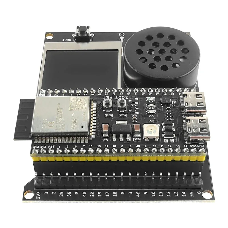 Carte de développement ESP32 S3 N16R8 avec haut-parleur, kit d'adaptateur d'extension pour écran TFT de 1,54 pouces pour module Wifi AI Type-C DIY ESP32-S3