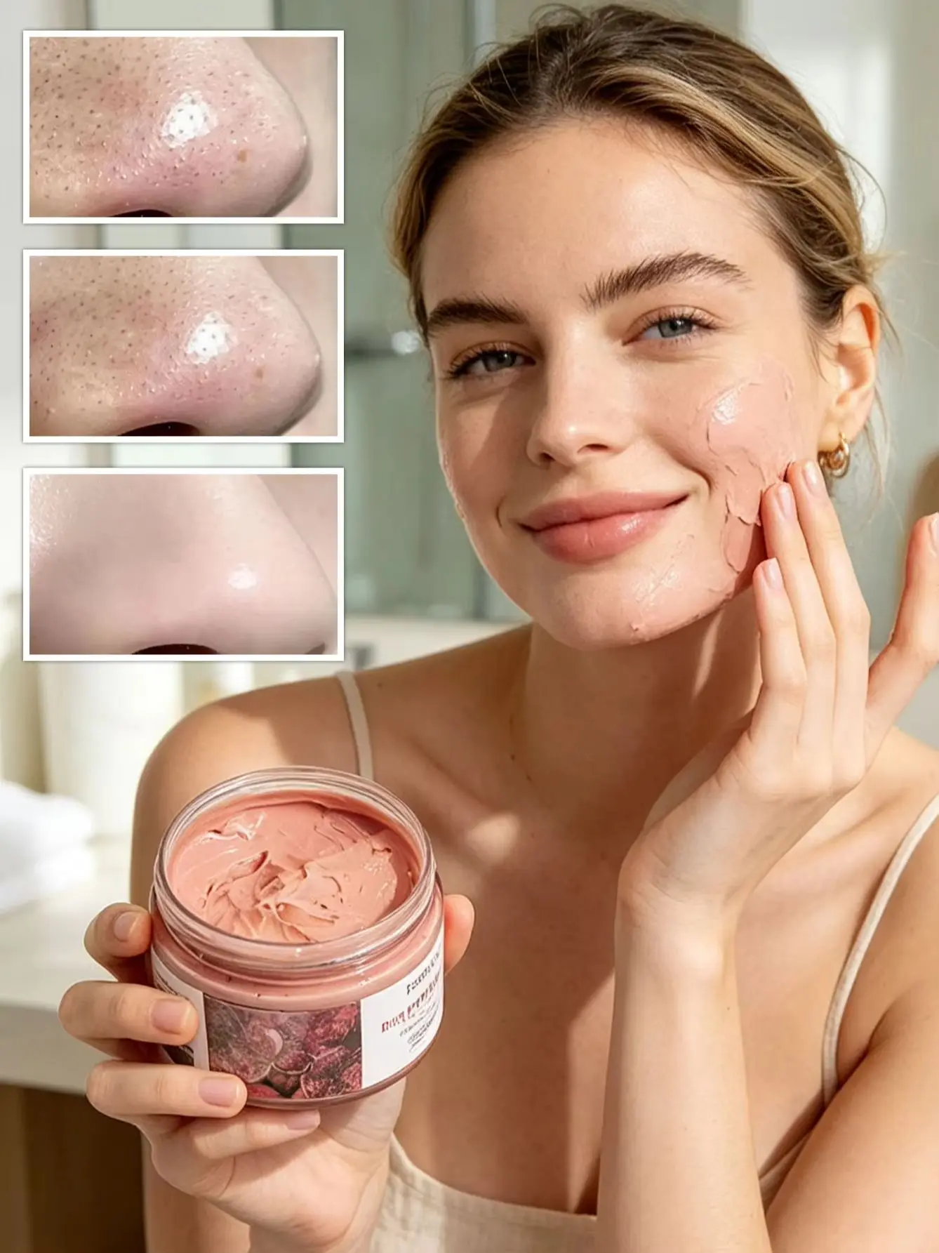 120g Natural Pomegranate Mud Mask Deep Clean Pores Balance Skin Oil Smoothen Rough Skin Brighten Dull Complexion Facial Care