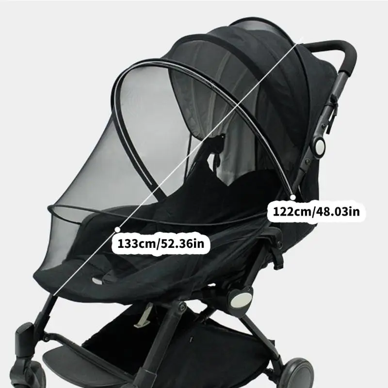 U13F Breathable Baby Fly Net Sunshade Canopy Large Inner Space for Strollers Toddler Pram Cart Privacy Cover