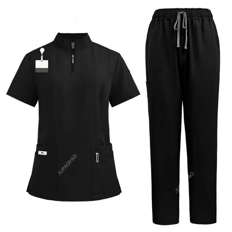 Unisex Medische Uniformen voor V-hals Verpleegkundige Scurbs Set Vrouwen Ziekenhuis Arts Werkkleding Orale Tandheelkundige Chirurgie Werkuniform Korte Mouw