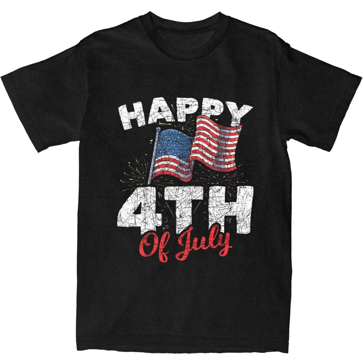 Happy 4th Of July Patriotic American US Flag 4th Of July T Shirt Summer T-Shirts Cotton Tee Shirt For Men Short Sleeve Clothes