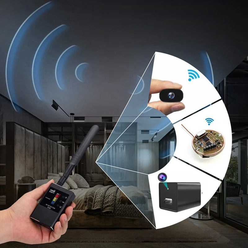 Anti  Detector RF Signal Wireless Camera Lens Bug GPS Tracker Magnetic GSM Device Scan Finder