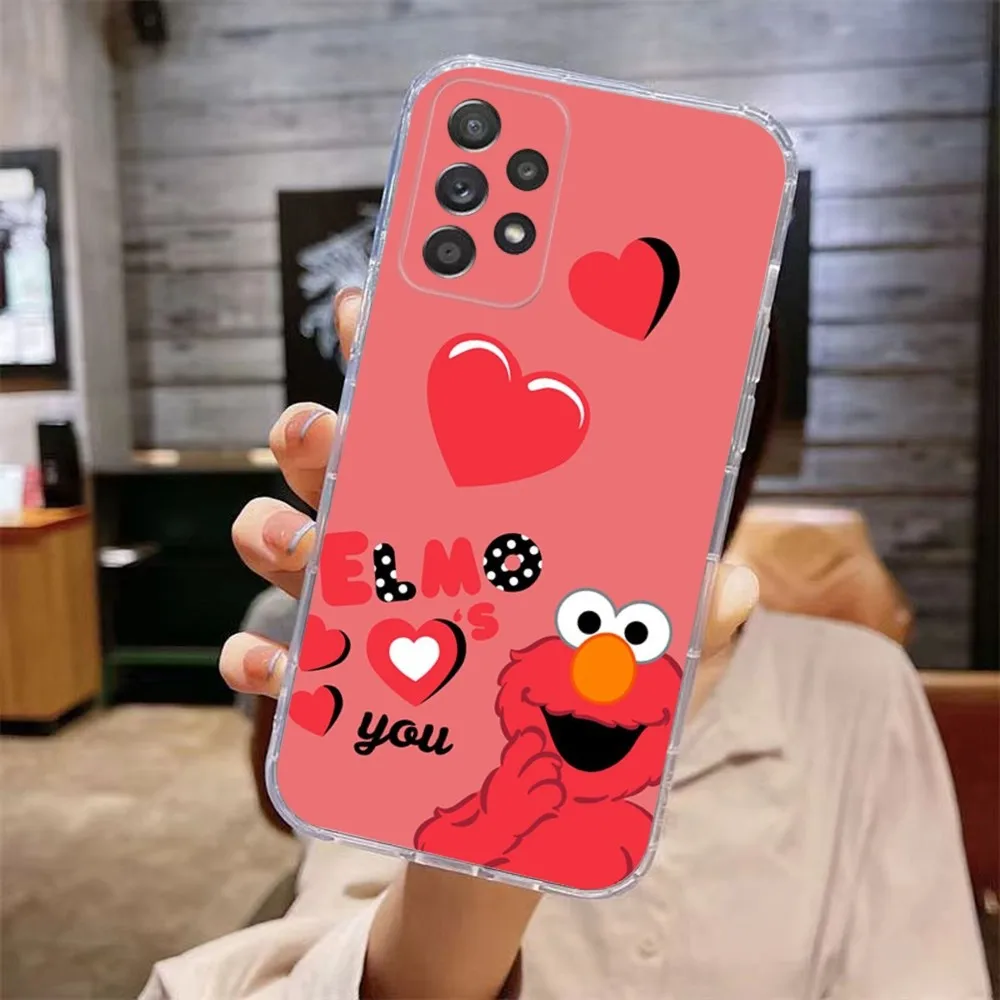 Cartoon S-Sesame S-Street Phone Case For Samsung Galaxy A71,70,52,51,40,31,A50,30S,21S,Note20ultra Transparent Cover