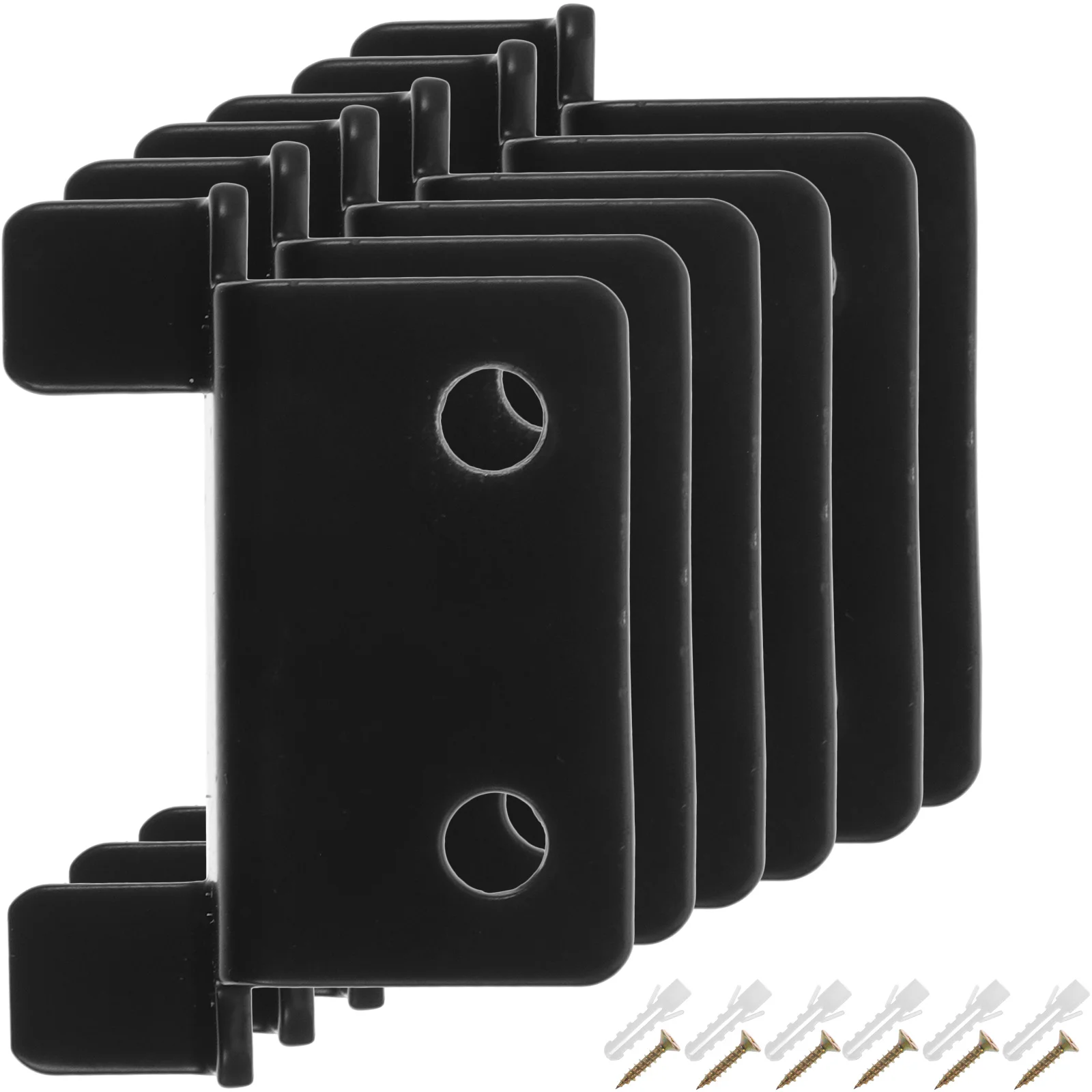 

6 set Heavy Duty Wall Brackets Tile Mirror Hanger Mount Display Clothing Mounting Black Adjustable Corner Bracket For Ceramic