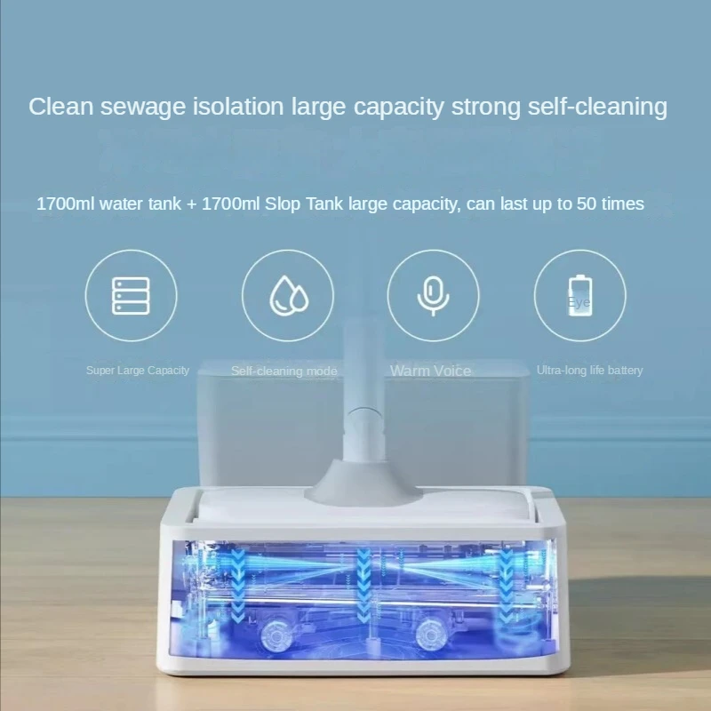 Double roller brush wireless self-cleaning mopping machine Electric Floor Mop Equipped with Traction