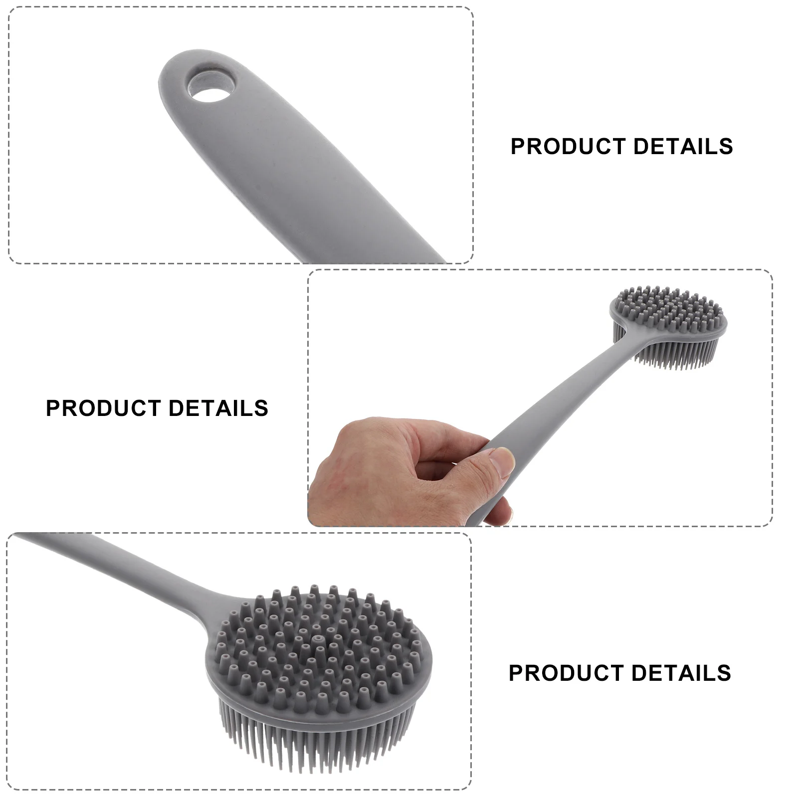 مقبض طويل فرشاة تنظيف الجسم 37 سنتيمتر سيليكون الخشن حمام الغسيل للاستحمام الظهر تنظيف إزالة السيلوليت تدليك فرشاة #1