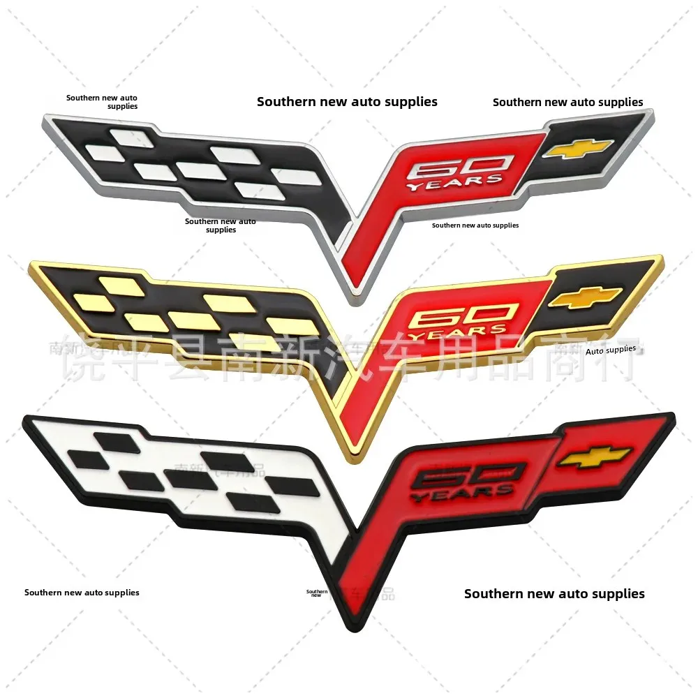 ملصق شعار كورفيت لسيارة شيفروليه المزخرفة، ملصق سيارة كروز تعديل كورفيت للذكرى الستين