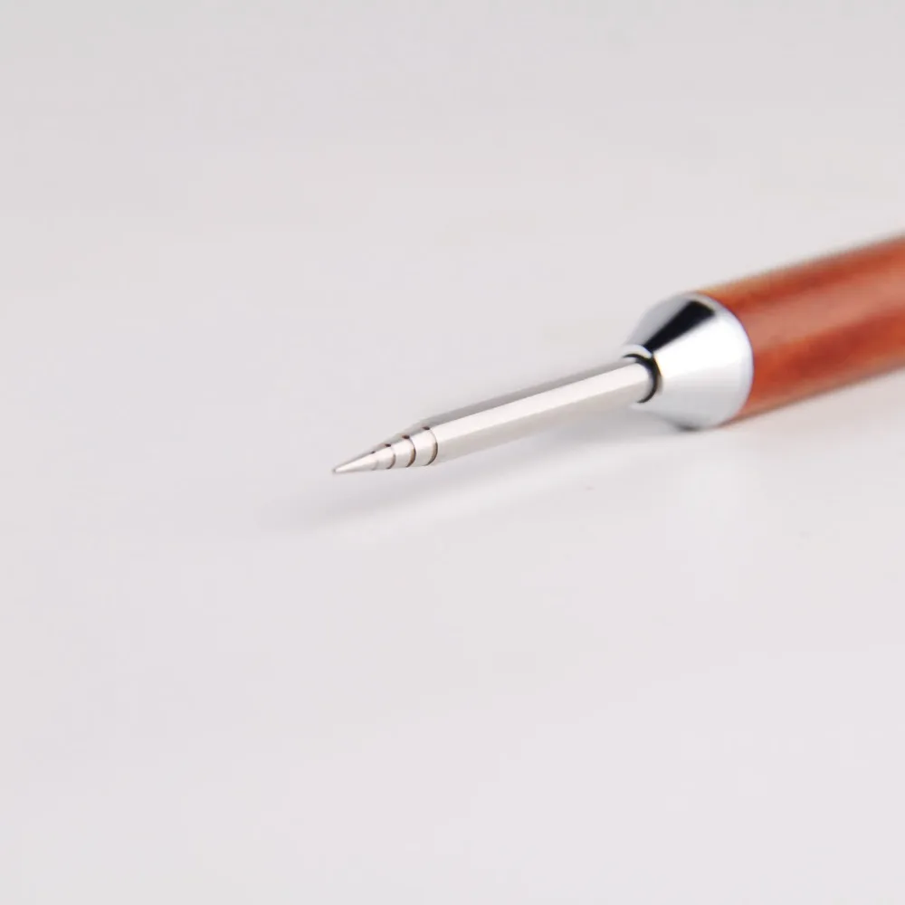 2-Pack Set Double-Ended Latte Art Pen Stainless Steel Tip Durable Latte Carving Pen Pear Wood Handle Coffee Drawing Tool