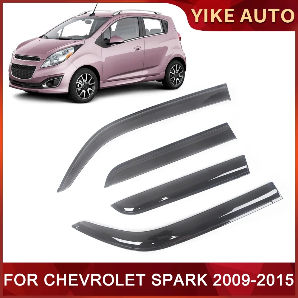 Window Visor for CHEVROLET SPARK M300 2009-2015 Weathershied  Door Visor Wind Sun Rain Guards Side Window Wind Deflectors Auto