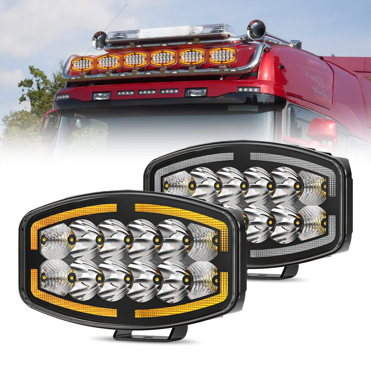 Led Spot Work Light 24V Headlight Truck 10 inch Heavy Truck Headlamp DRL  DAF MAN