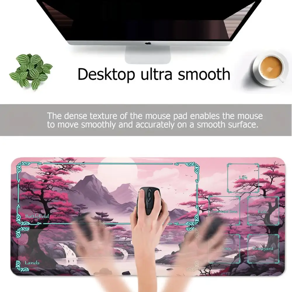 لوحة ماوس الكرز ذات طابع خيالي TCG سجادة لعب الألعاب سجادة لعب مبارزة للمبتدئين بطاقة معارك قائد 14*24 بوصة لوحة مكتب