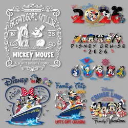 2026 Mickey Minnie Cruise Family Trip Vacation Iron on transfers Heat Press Stickers for clothes Decals Iron on Tshirts