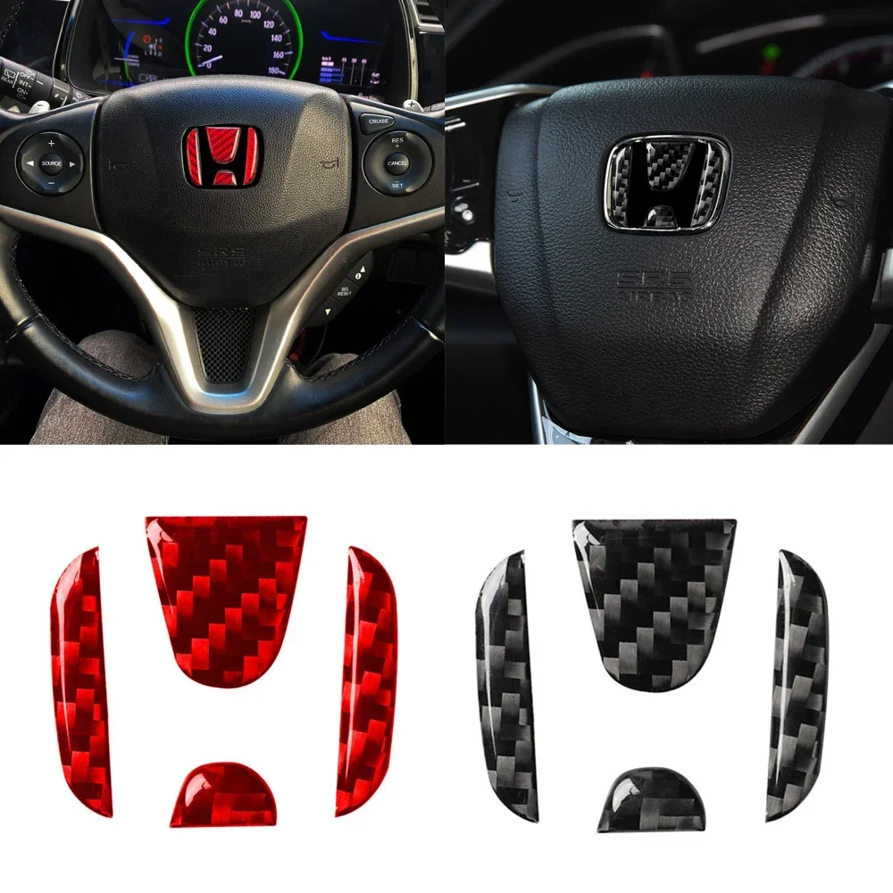 Carbonfaser-Aufkleber, Logo für das Lenkrad, Schutz- und Dekorationsartikel für das Innenraumdesign von Honda Civic, DIO, CR-V, Fit, Accord und Odyssey. – Detail 1