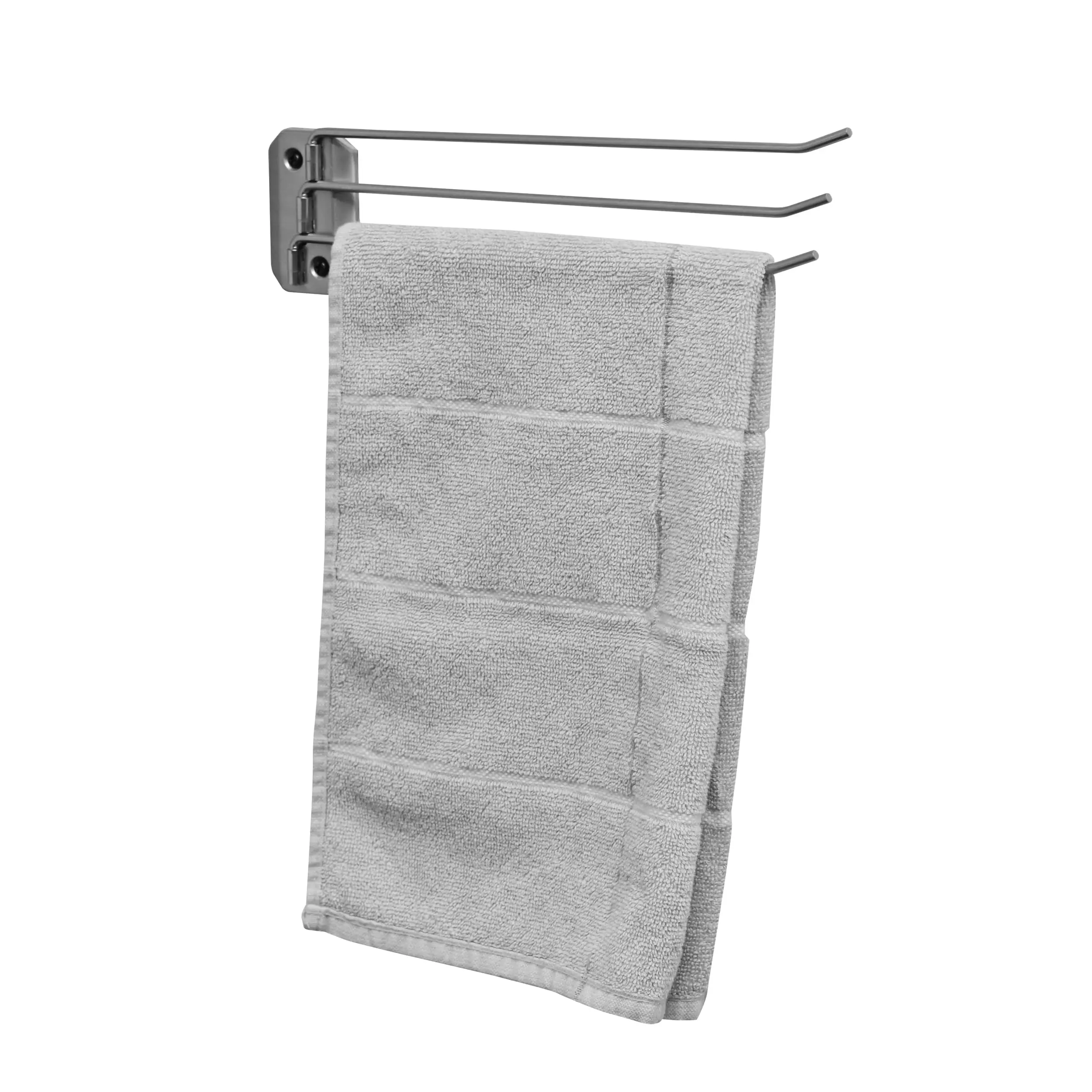 

Chrome Swing-Arm Triple Bar Towel Holder For Kitchen And Bathroom